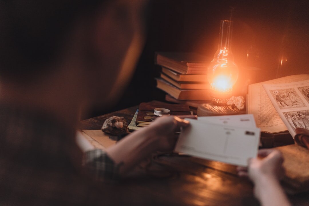 mystery author writing at night